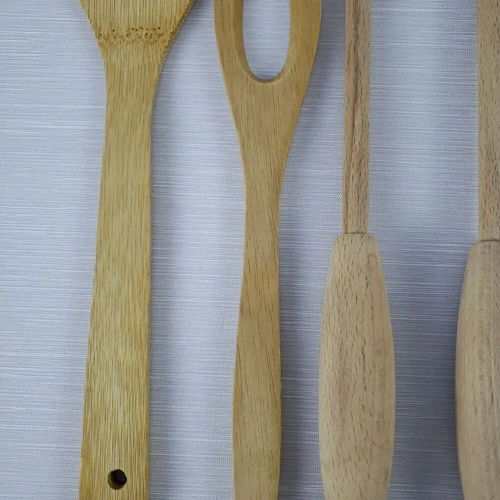 Wood Cooking Utensils Spoon Fork Chopper Spatula 5 Pcs Lot